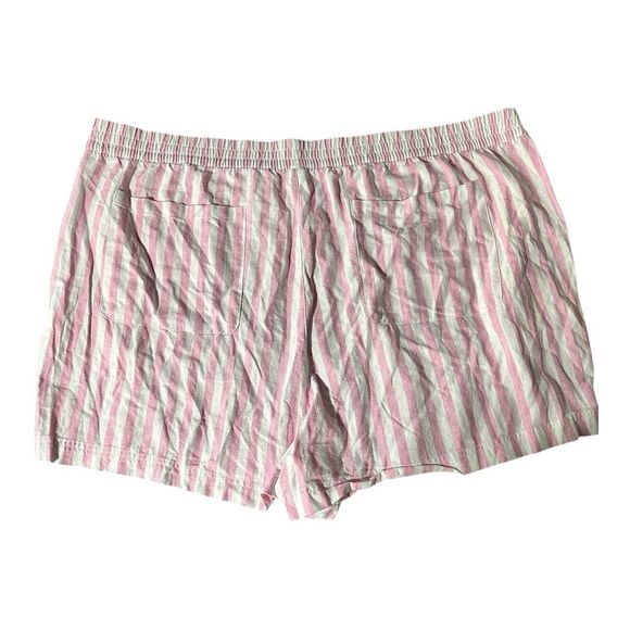 Old Navy High Waisted Striped Linen Blend Shorts Plus Size 4X Beachy Boho Pink - Picture 1 of 5